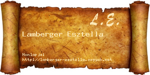 Lamberger Esztella névjegykártya